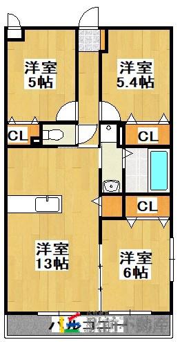 アスフェリオ(3LDK/1階)の間取り写真