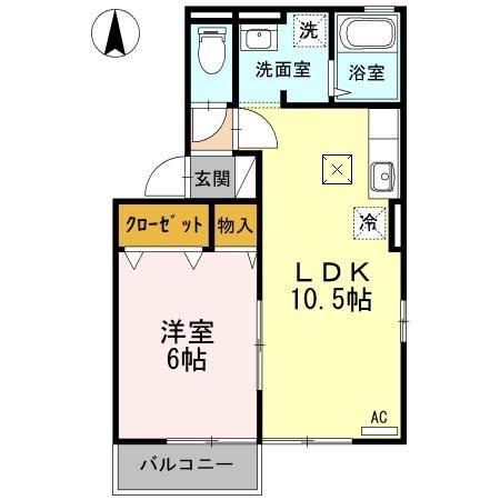 セジュールホワイト II(1LDK/1階)の間取り写真