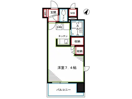 HF国分寺レジデンス(ワンルーム/6階)の間取り写真