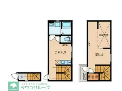 KEWEL蓮沼(1DK/2階)の間取り写真