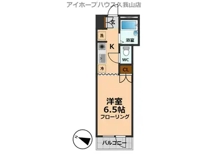 廣瀬ビル(1K/3階)の間取り写真
