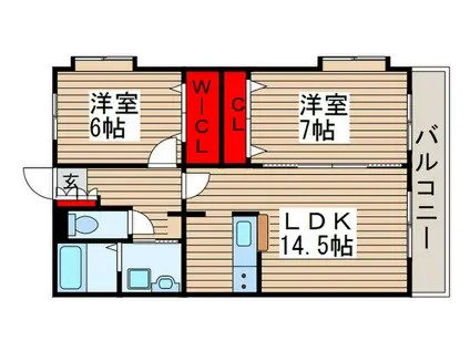 マナブライトンフロント(2LDK/2階)の間取り写真