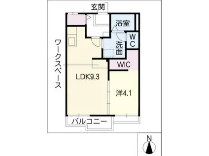 パインハイツ A棟(1LDK/1階)の間取り写真