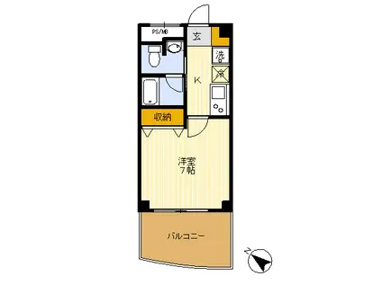 国分寺ステップスガーデン(1K/8階)の間取り写真