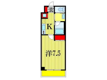 BPRレジデンス船橋(1K/3階)の間取り写真