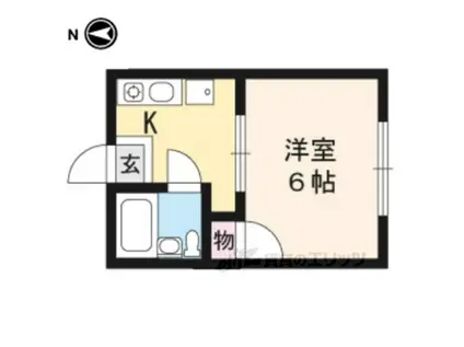 加納ハイツ(1K/2階)の間取り写真
