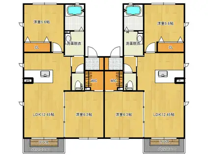 サンシャイン・ビスタ(2LDK/2階)の間取り写真