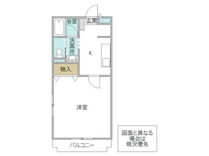 クレアメゾン(1K/1階)の間取り写真