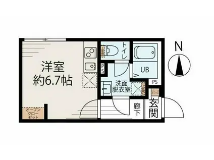 KIBA LAB(1K/1階)の間取り写真