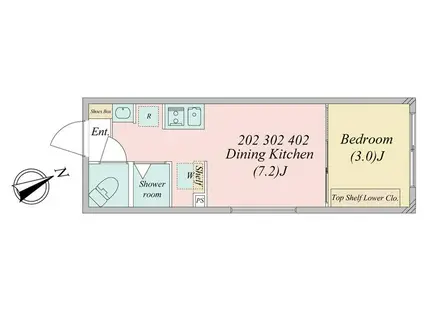 BESTA TAKASHIMADAIRA(1DK/3階)の間取り写真