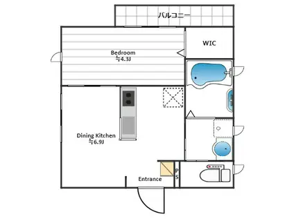 フォルトゥナ(1DK/2階)の間取り写真