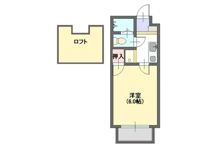 マンサード竜王(1K/2階)の間取り写真