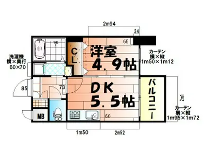 NO.63 オリエントキャピタルタワー(1DK/15階)の間取り写真