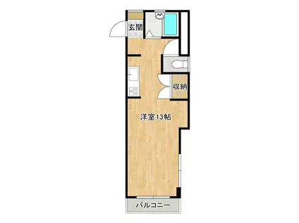 竹村ハイツ(ワンルーム/3階)の間取り写真