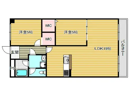 ハイツオークラII(2LDK/1階)の間取り写真