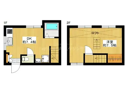 上高田2丁目戸建て(1DK/1階)の間取り写真