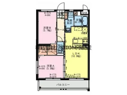 GREEN TERRACE TOSHIMI(2LDK/2階)の間取り写真