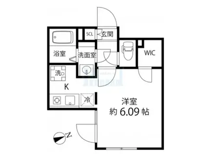 BRANCHE神楽坂(ワンルーム/3階)の間取り写真