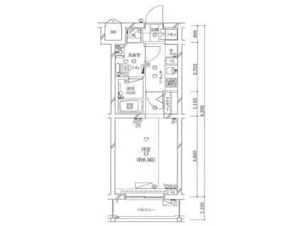 ガリシアレジデンス目黒本町(1K/4階)の間取り写真