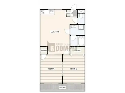 サンロード戸崎(2LDK/2階)の間取り写真