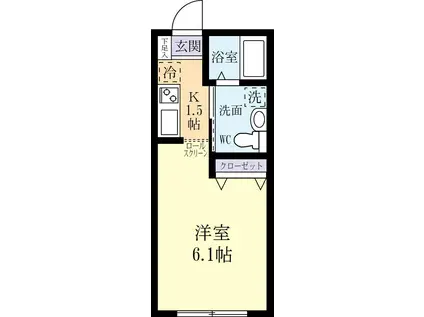 天久保アパートメント(1K/1階)の間取り写真