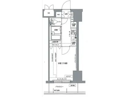 アイル東京向島(1K/12階)の間取り写真