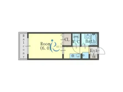 シャルル加美(1K/1階)の間取り写真