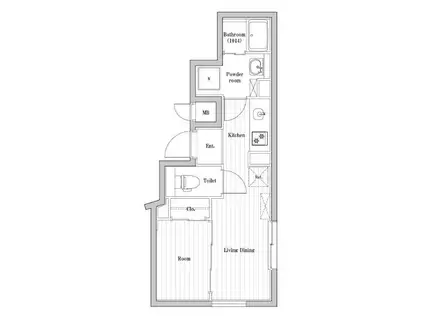 CREATIF南品川(1DK/2階)の間取り写真