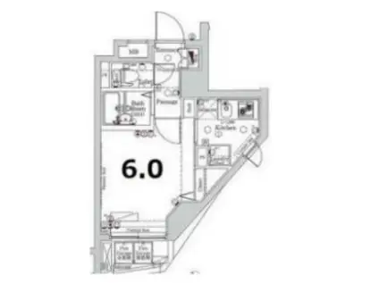 ジーベック滝野川(1K/8階)の間取り写真