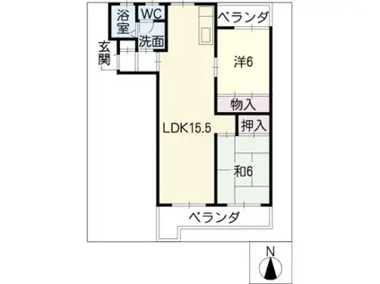 TWIN HOUSE17(2LDK/2階)の間取り写真