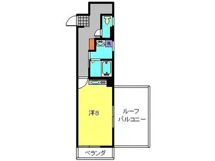 ハピネス平井(ワンルーム/4階)の間取り写真