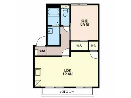 カーサミカドA(1LDK/2階)の間取り写真