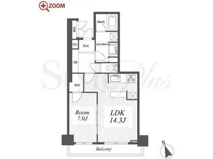 グランスイート千種タワー(1LDK/2階)の間取り写真