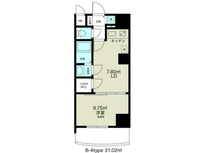 ノルデンタワー新大阪アネックスA棟(1DK/22階)の間取り写真