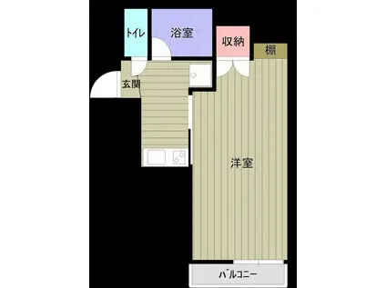 エル新屋敷B(1K/1階)の間取り写真