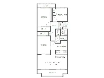 東鷲宮ニュータウン駅前プラザ第2-4(3LDK/2階)の間取り写真