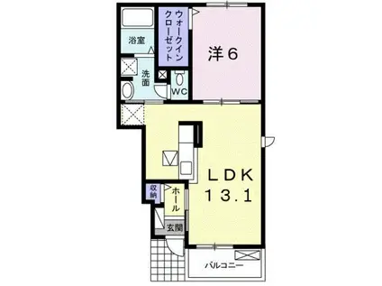 ベルフィオーレ 彩 B(1LDK/1階)の間取り写真