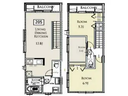 カドチテラス(3LDK/2階)の間取り写真