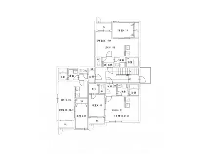 シャロム周船寺(1LDK/2階)の間取り写真