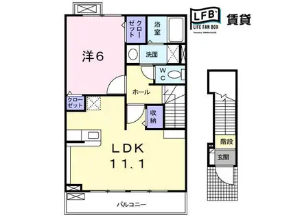サンセレーノ II(1LDK/2階)の間取り写真