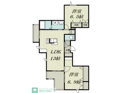 LE CIEL(2LDK/2階)の間取り写真