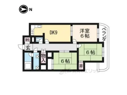 アクシス葛野(3LDK/1階)の間取り写真