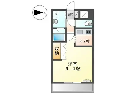 リノアージュ(1K/2階)の間取り写真