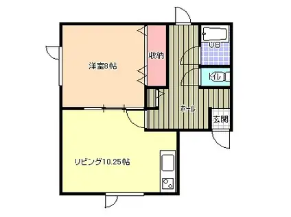 コーポ岩崎(1DK/1階)の間取り写真