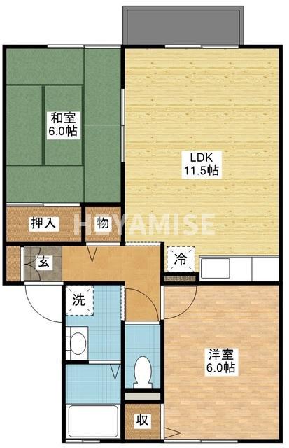 セジュールホワイト(2LDK/2階)の間取り写真