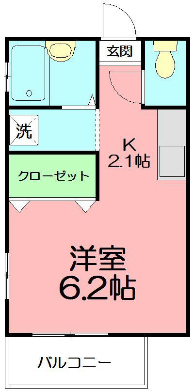 アムール湘南(ワンルーム/1階)の間取り写真