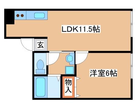 吉岡ハイツ(1LDK/2階)の間取り写真