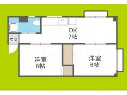 RIZEONE天神ノ森レジデンス(2LDK/3階)の間取り写真