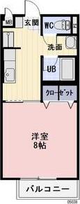 SURPLUSセブン(1K/1階)の間取り写真
