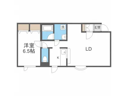 ヴィラ山鼻・II(1LDK/2階)の間取り写真